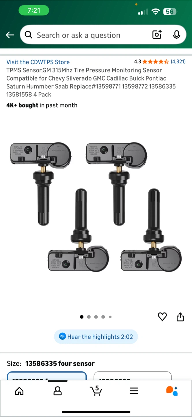 New CDWTPS Tire Pressure Monitoring Sensor TPMS - photo 3