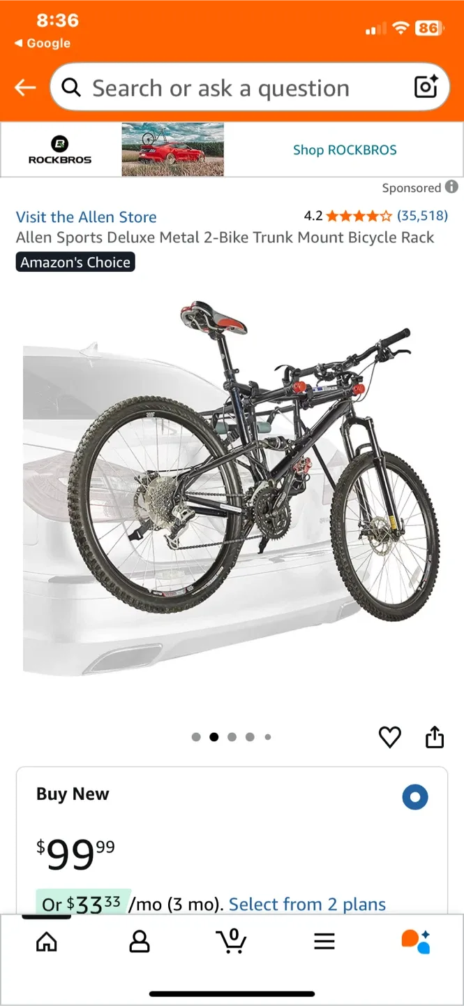 Rear Mounted Bicycle Car Rack
