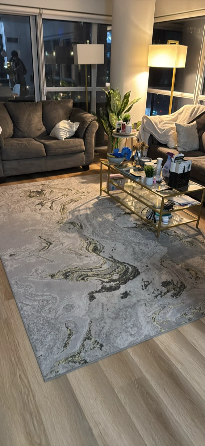 Marble Pattern Area Rug 9.5’x6’