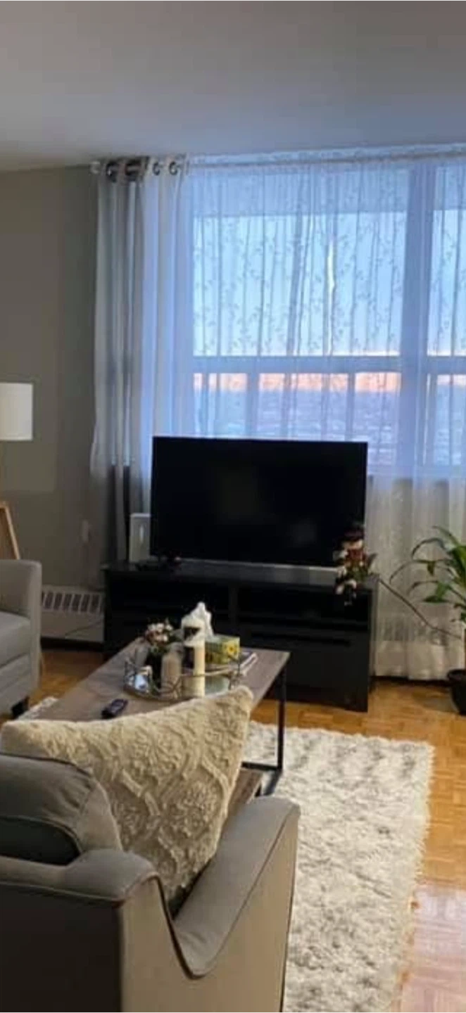 Sharp Roku tv 43” and Black TV Stand