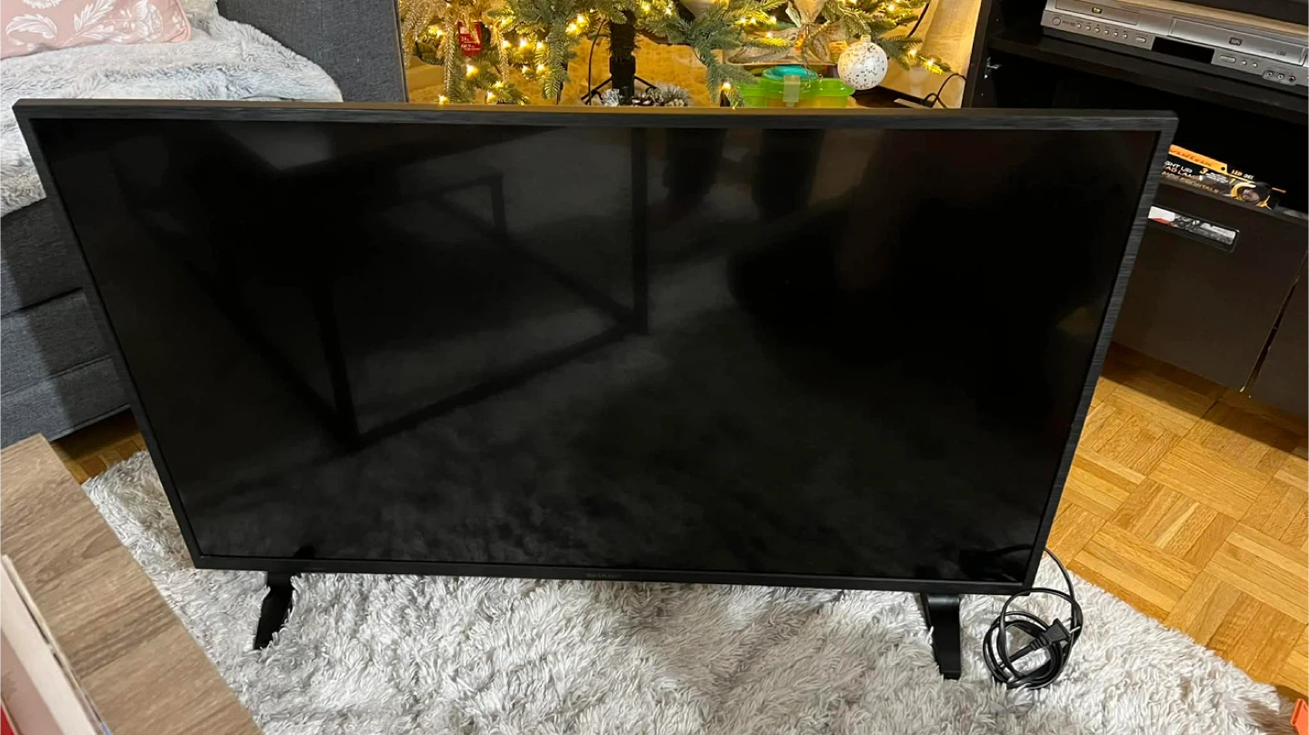 Sharp Roku tv 43” and Black TV Stand - photo 3