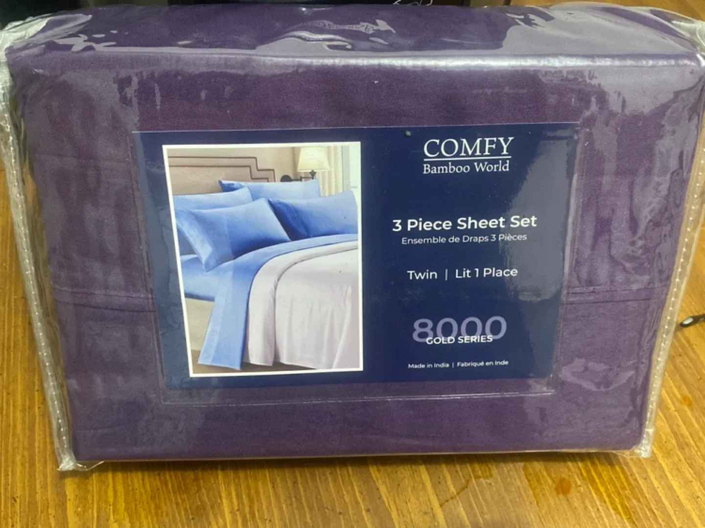 Comfy Bamboo World Twin 3-Piece Sheet Set - New