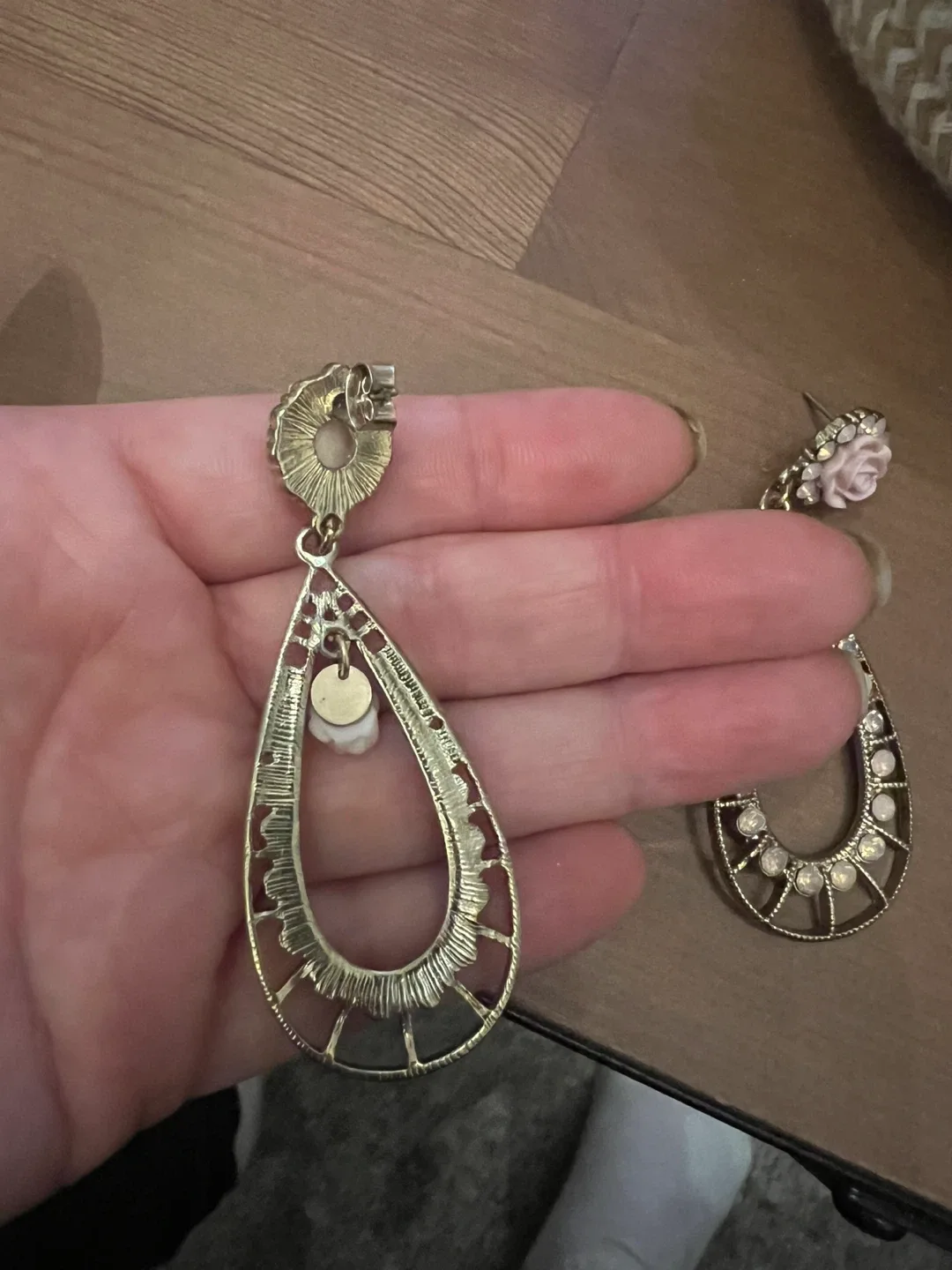 Vintage Style Rose Drop Earrings #cleanout image indicator(3)