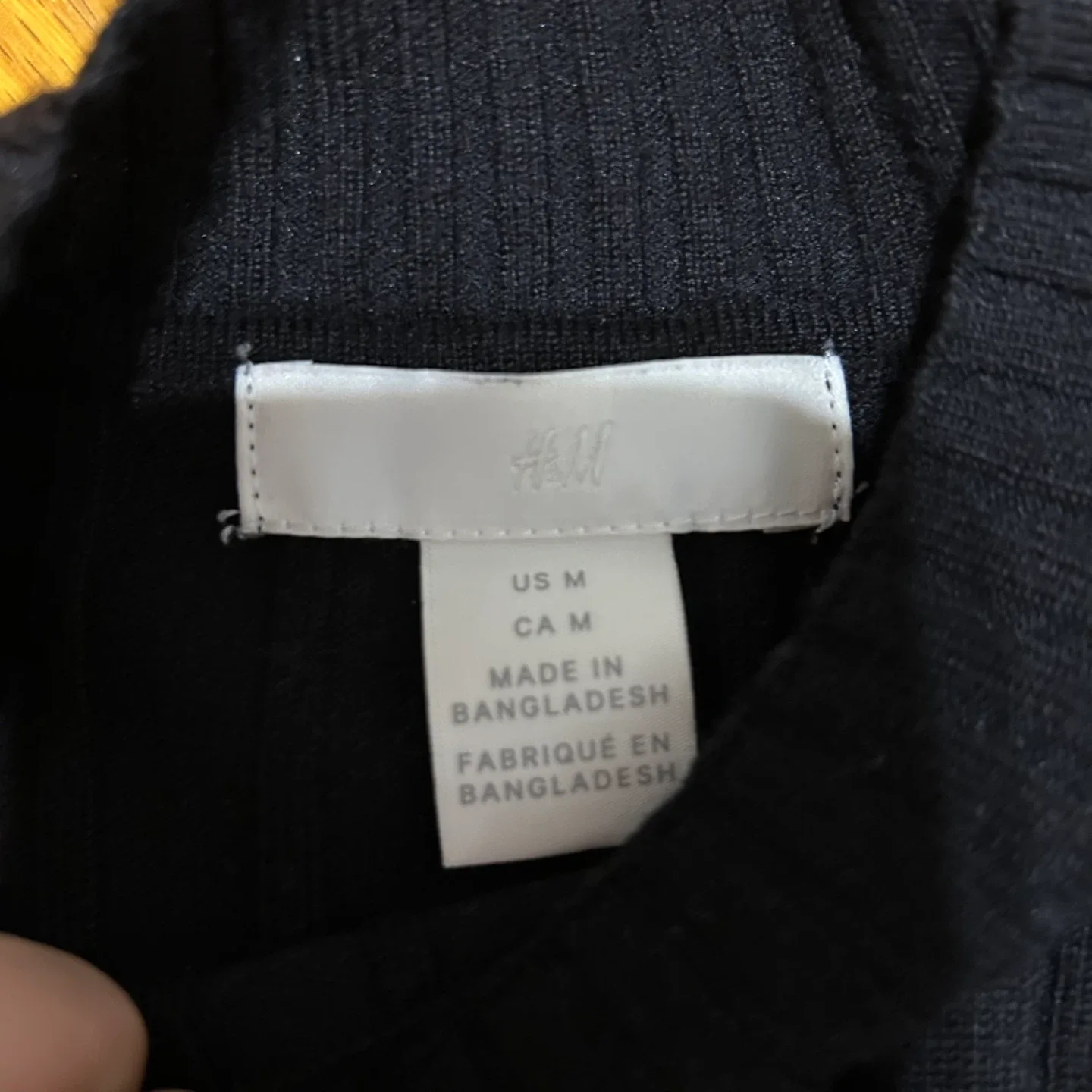 H&M Black Ribbed Knit Midi Dress - Size M image indicator(3)