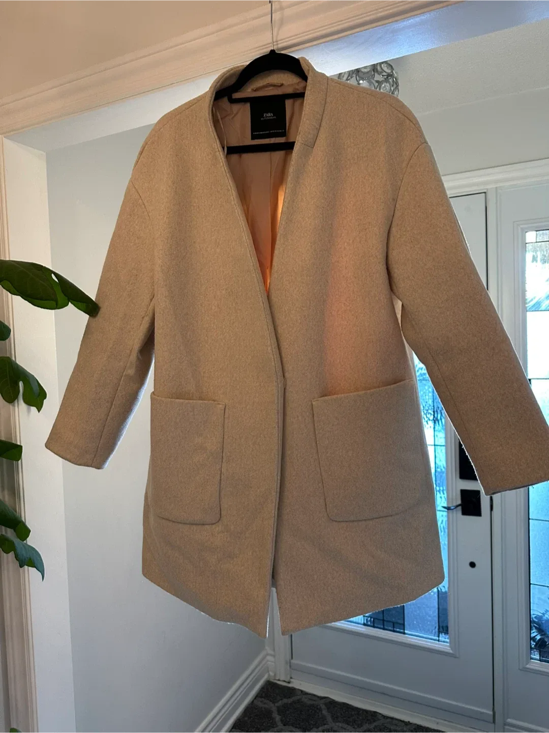 Zara Beige Wool Blend Coat