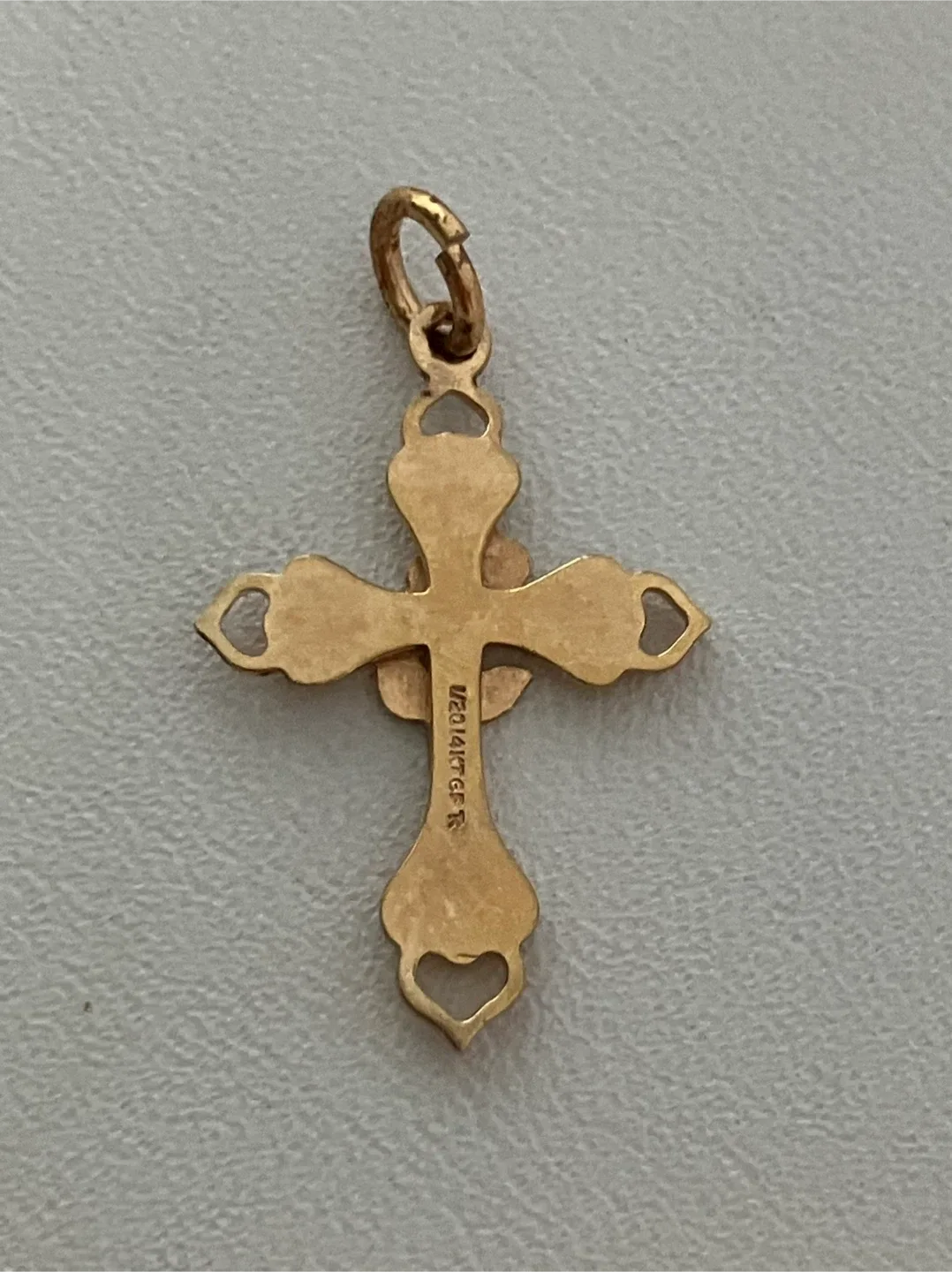Vintage 10k Gold Fill Cross Pendant with Rose Detail image indicator(3)