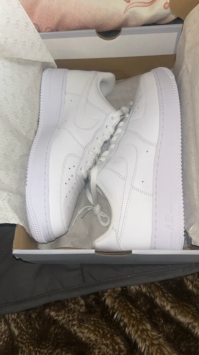 New Nike Air Force 1 White, Size 10