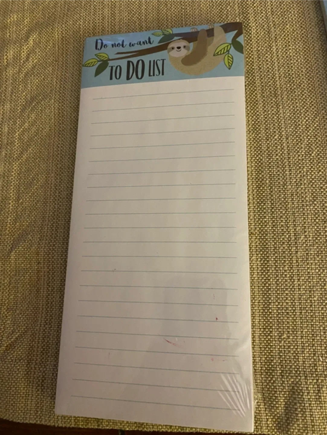 Giftcraft Sloth To-Do List Notepad - New!
