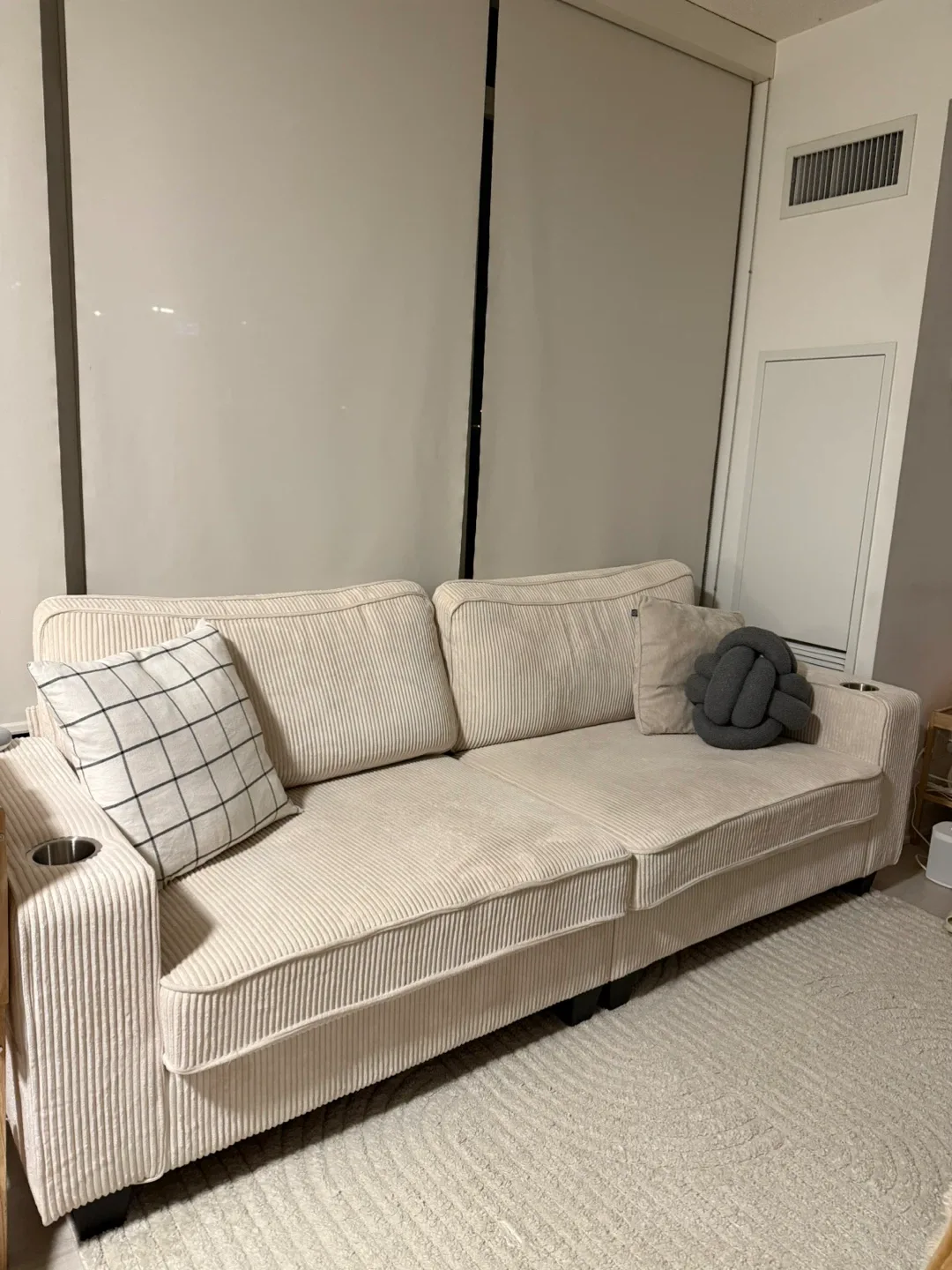 *Moving Out Sale* Beige Corduroy Sofa