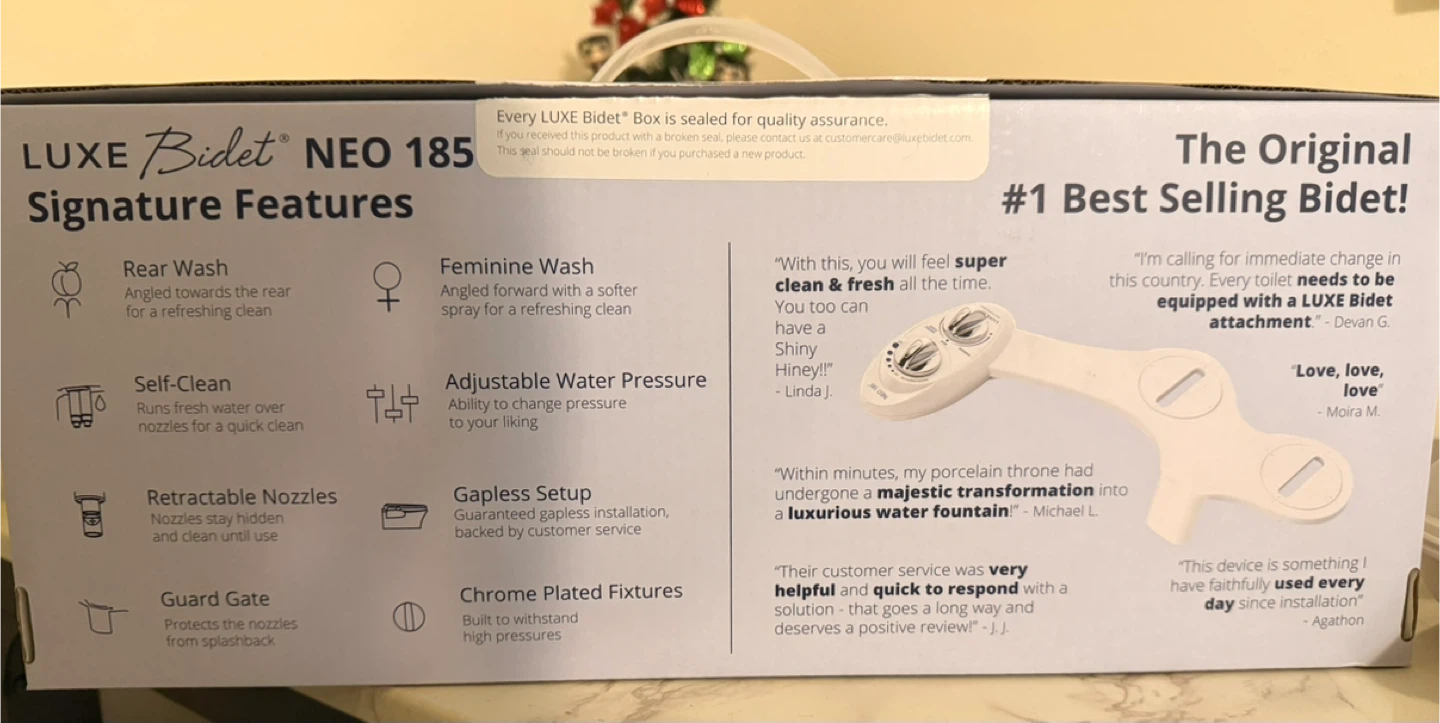 LUXE Bidet NEO 185 White - New in Box - photo 2