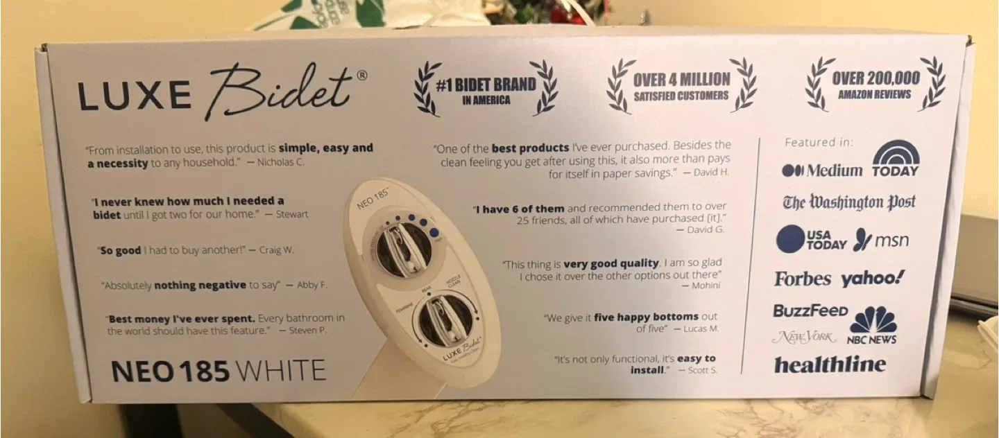 LUXE Bidet NEO 185 White - New in Box