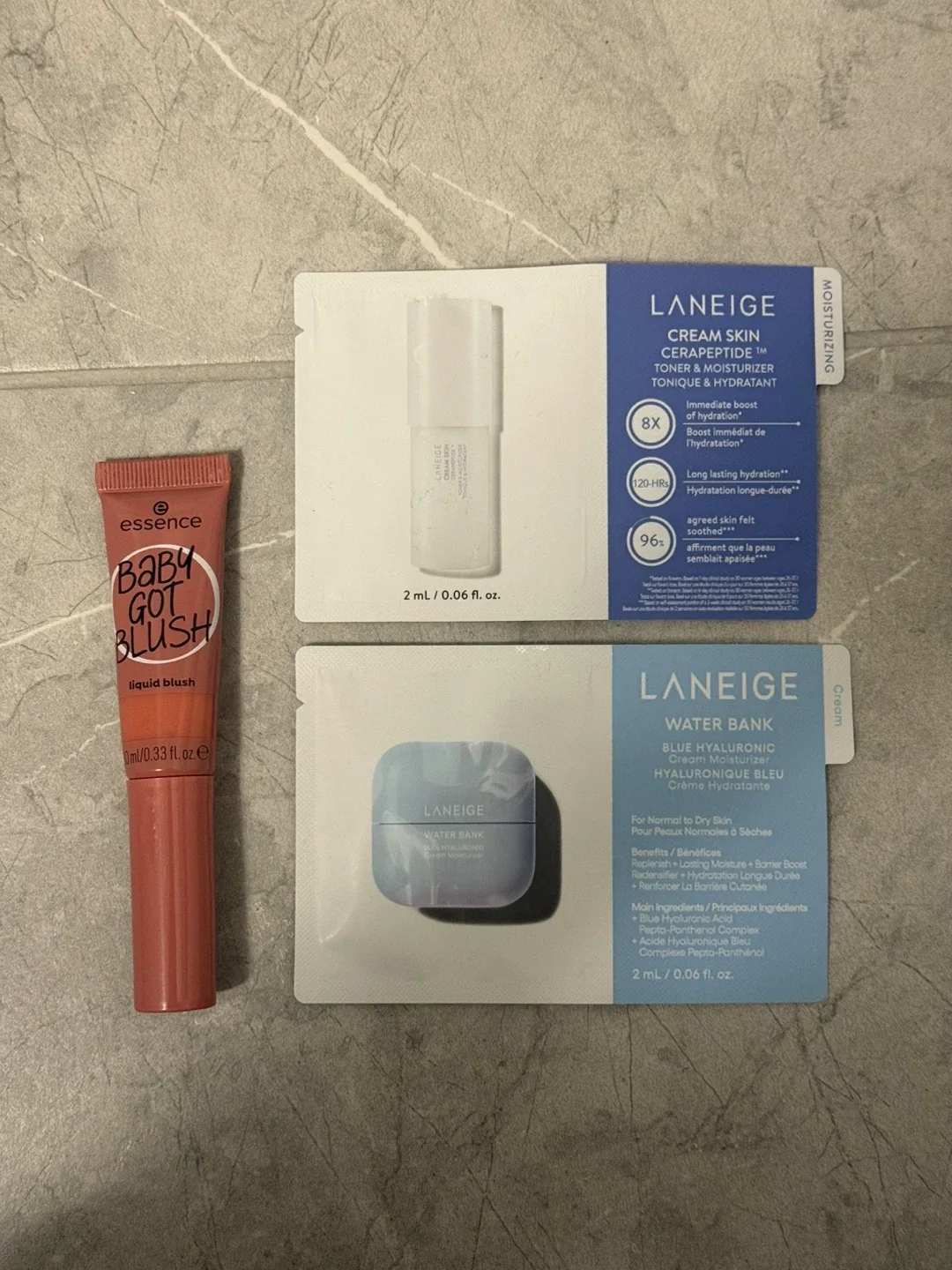 Essence Baby Got Blush & Laneige Samples