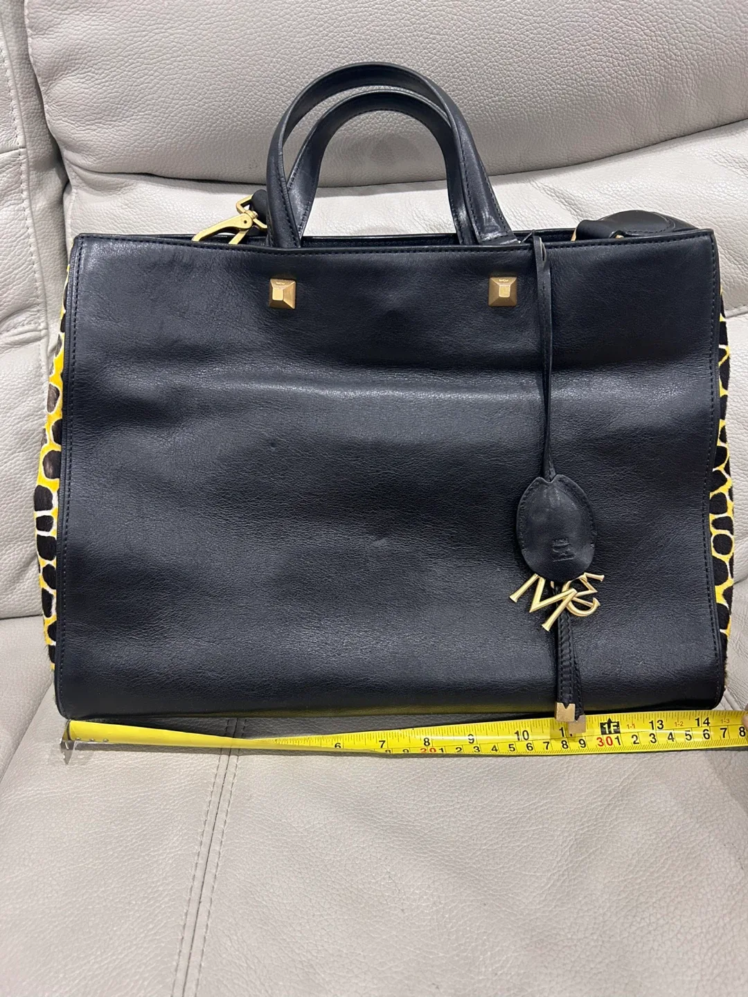 MCM Black Leather Tote Bag
