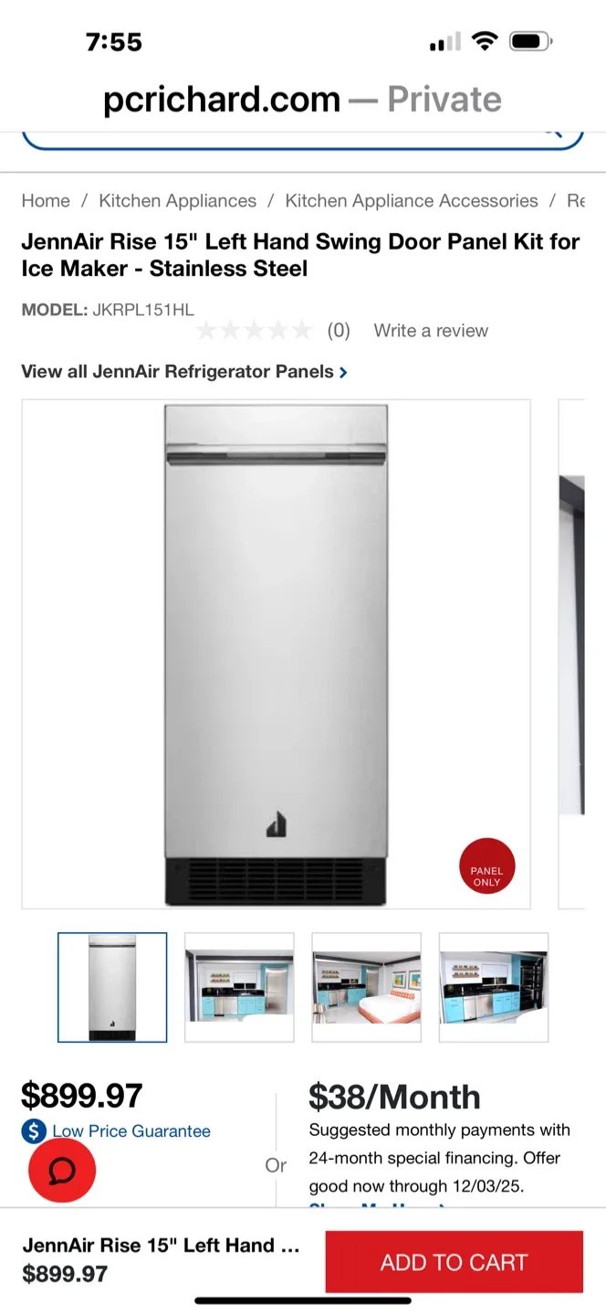 JennAir Rise 15" Ice Maker - Stainless Steel