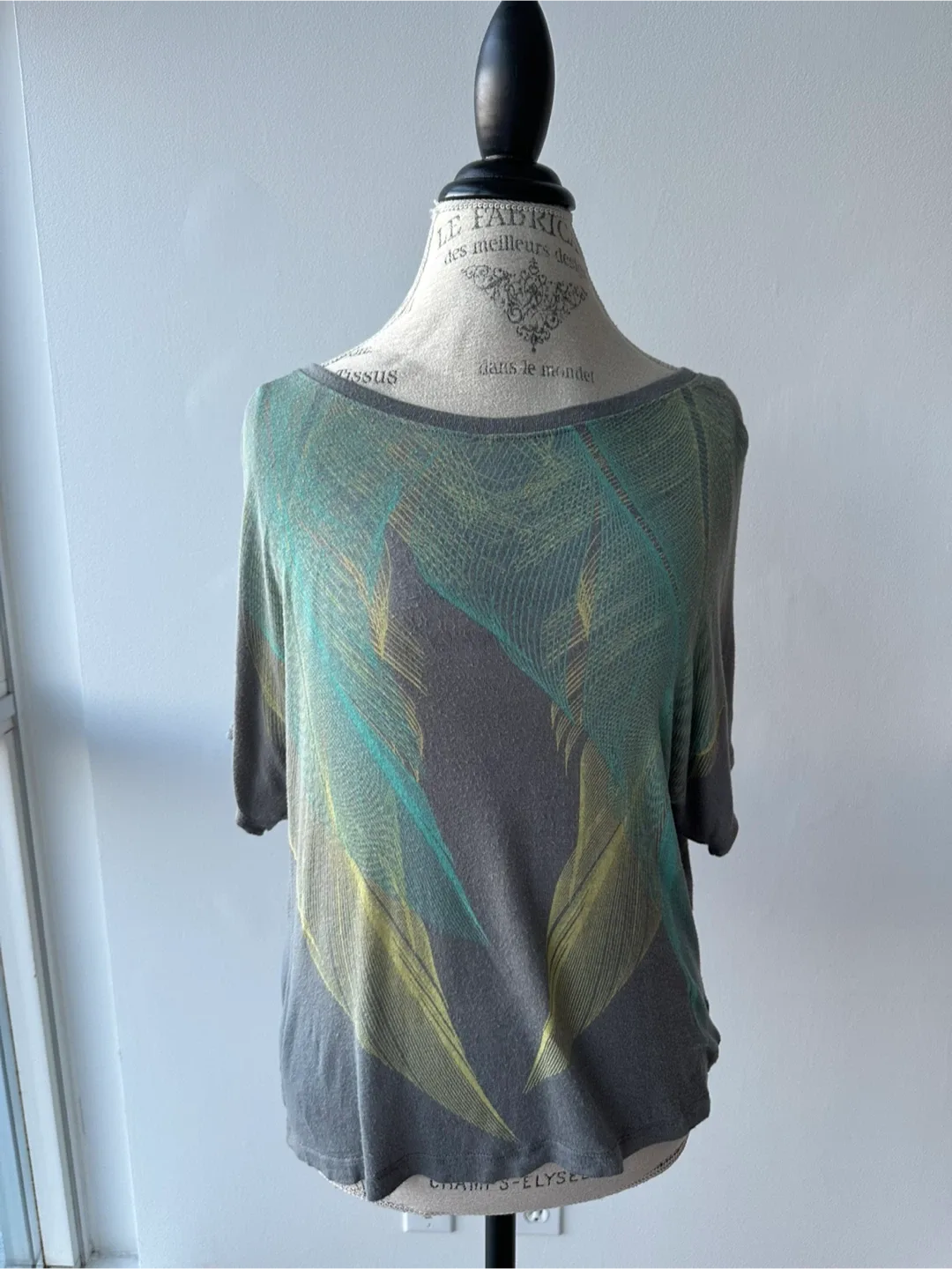 Feather Print Tunic Top