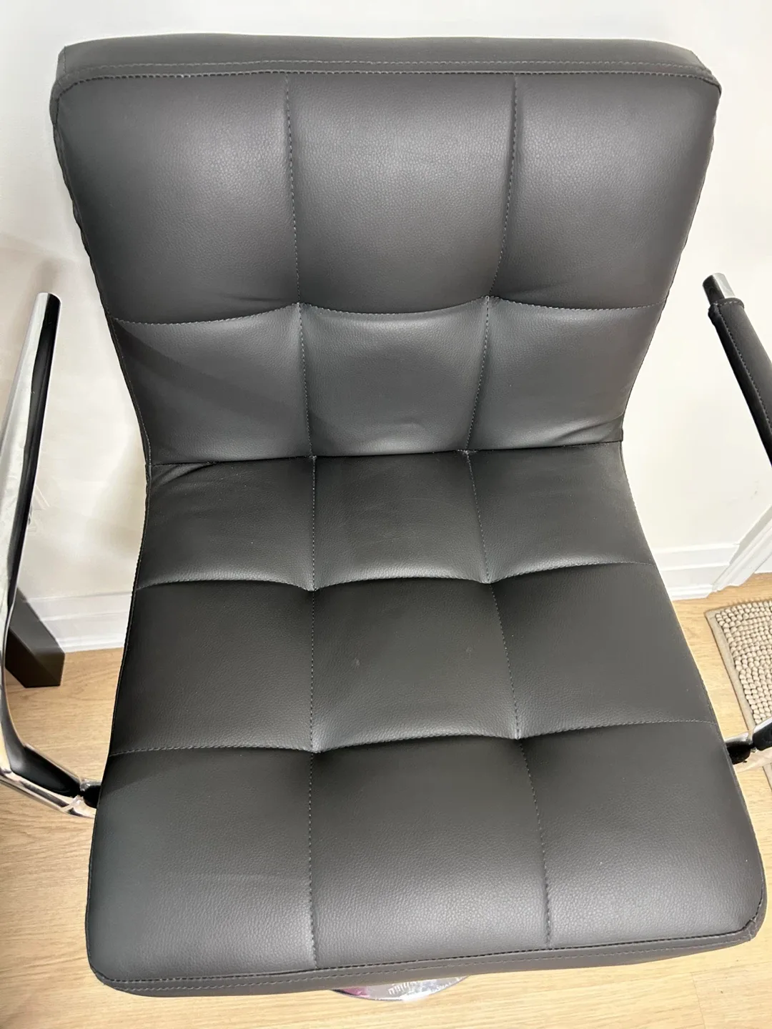 Black Bar Stool with Chrome Base