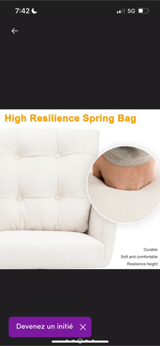 New Ivory Tufted Swivel Task Chair image indicator(7)