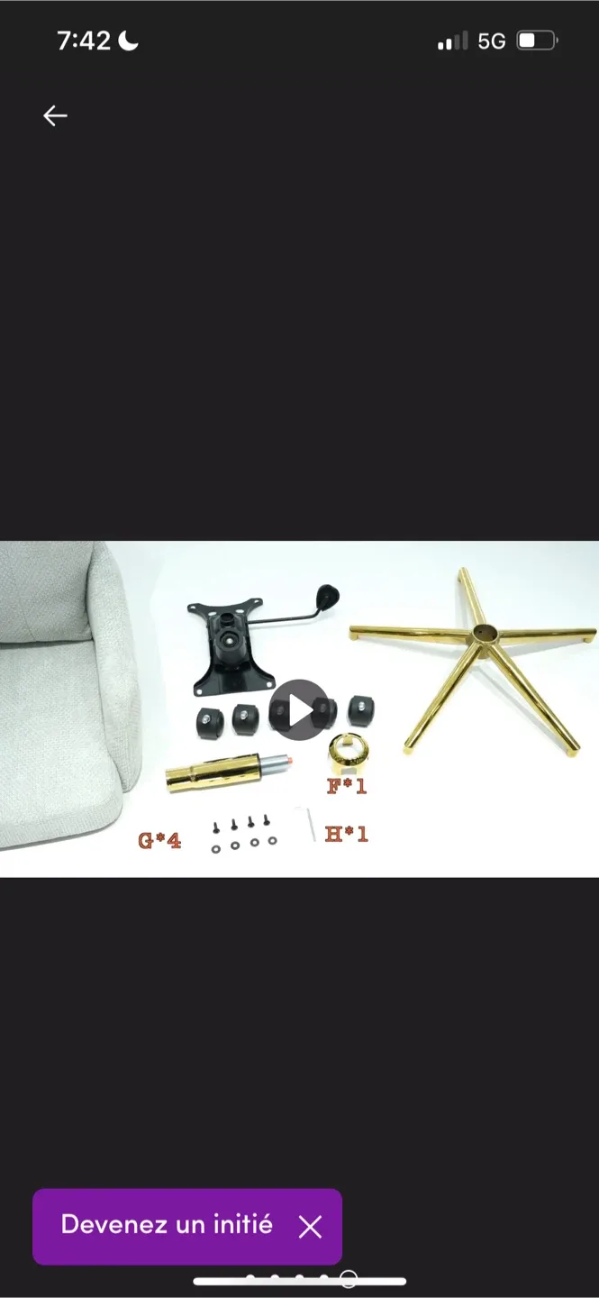 New Ivory Tufted Swivel Task Chair image indicator(9)