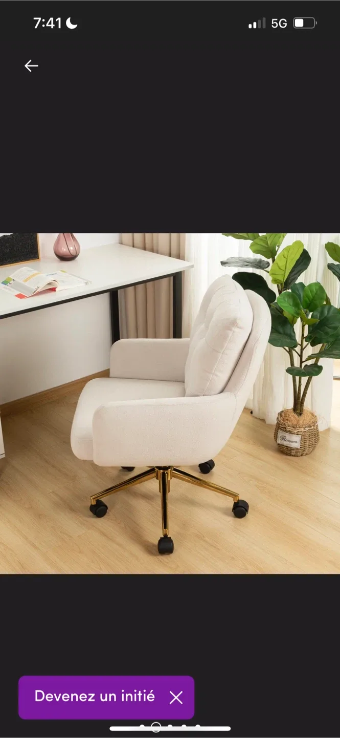 New Ivory Tufted Swivel Task Chair image indicator(2)