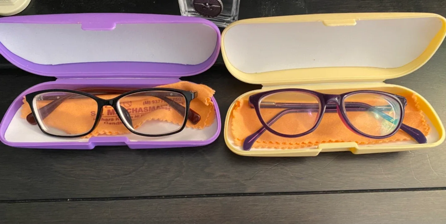 Two Pairs of Glasses - Black and Purple Frames