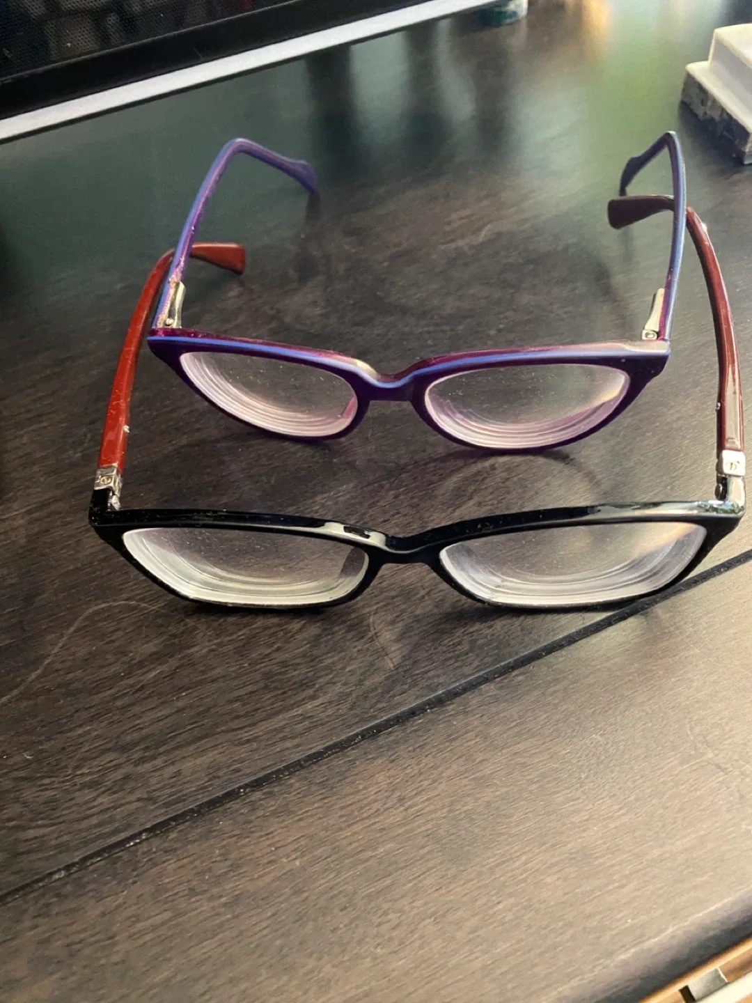 Two Pairs of Glasses - Black and Purple Frames image indicator(5)
