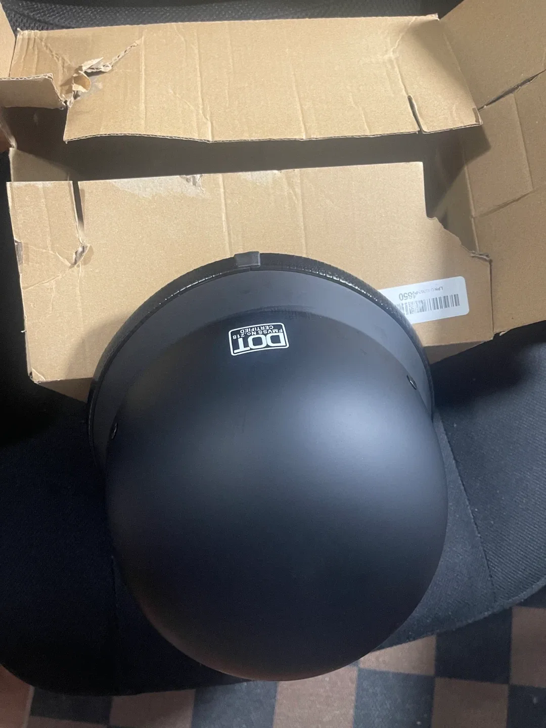 DOT Motorcycle Half Helmet - Matte Black image indicator(3)