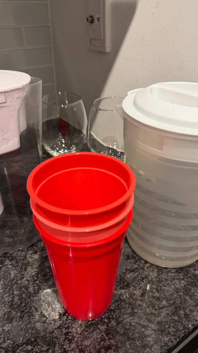 Brita Pitcher + Wine Glasses + Pitcher + 3 Plastic Glasses image indicator(2)