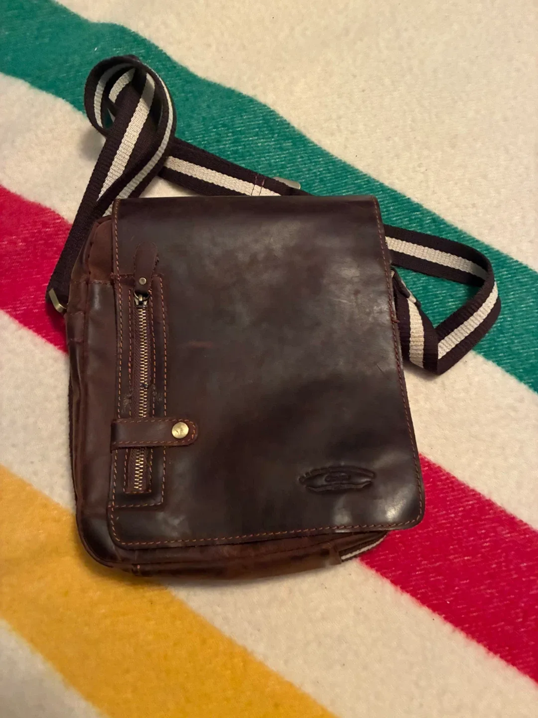 BREE Brown Leather Messenger Bag