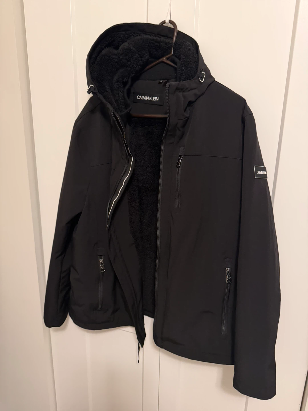 Calvin Klein Black Hooded Winter Jacket XL