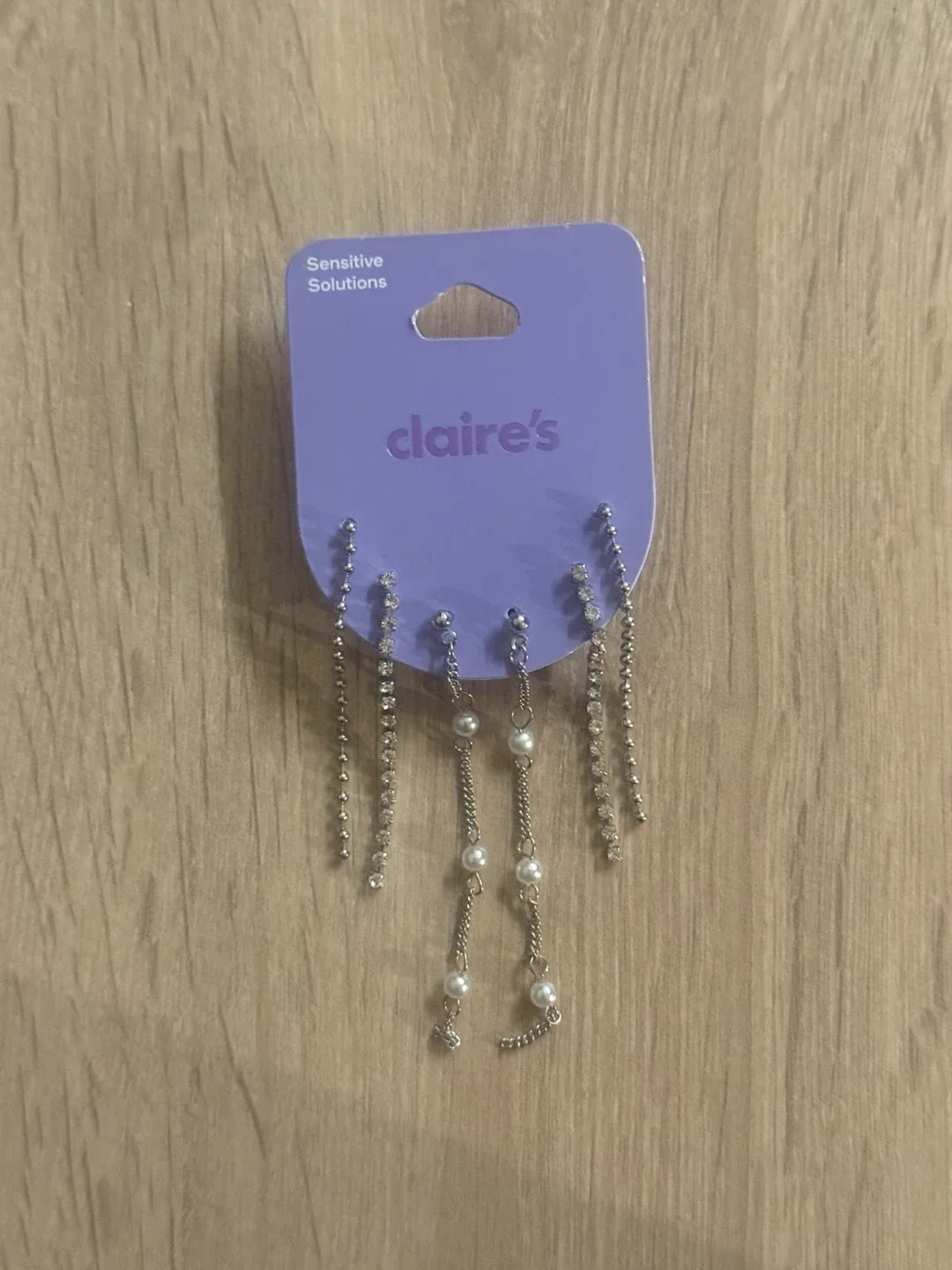 Claire's Silver Dangle Earring Set - New