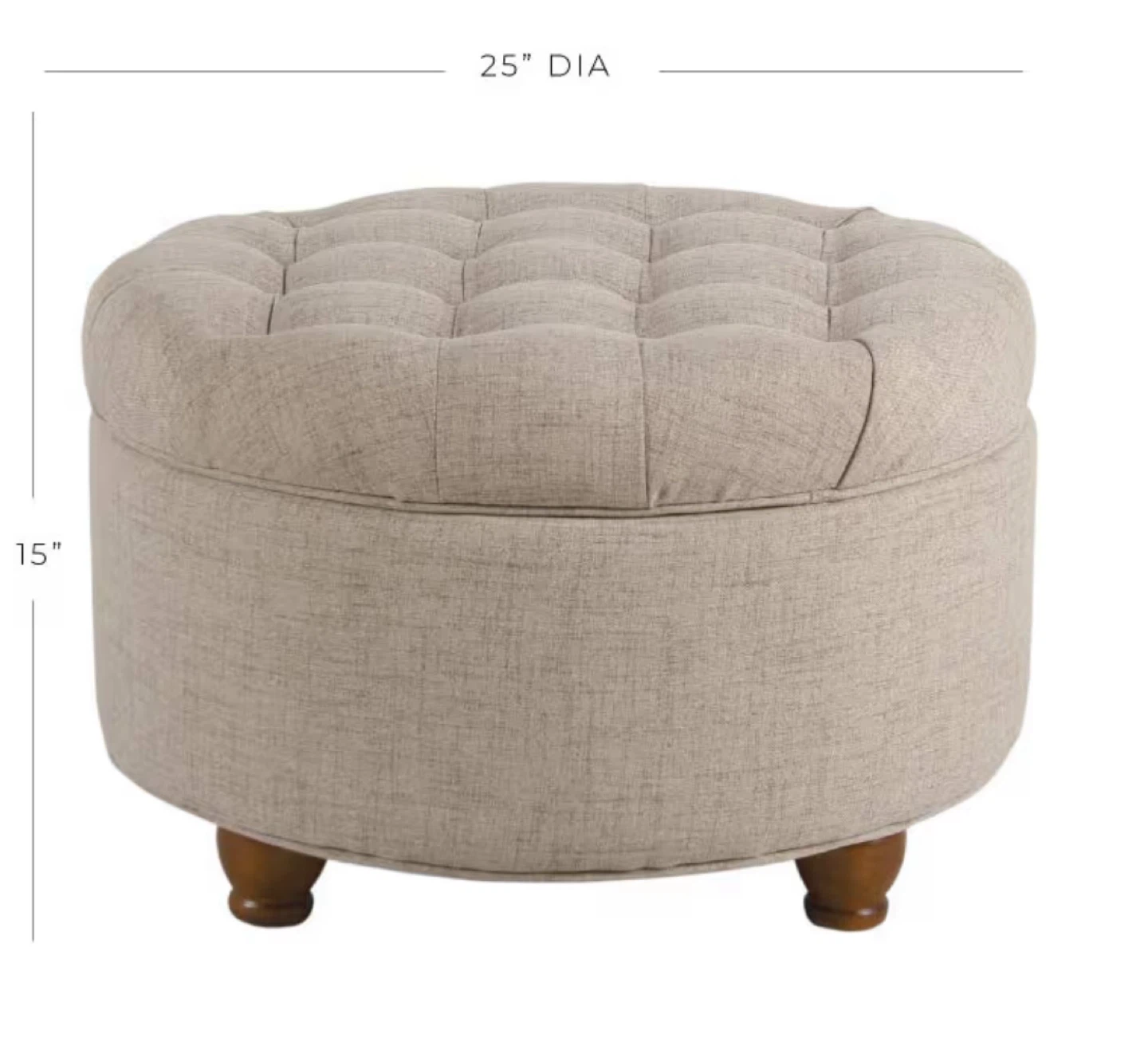 Homepop home Decor Round storage ottoman large - photo 3
