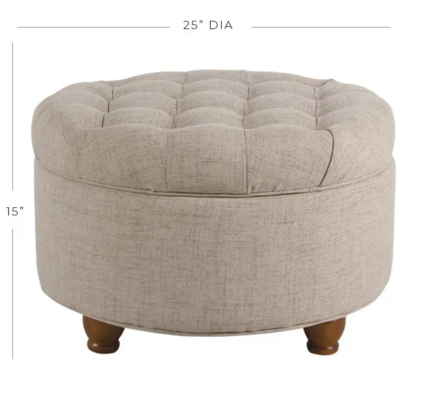 Homepop home Decor Round storage ottoman large image indicator(3)