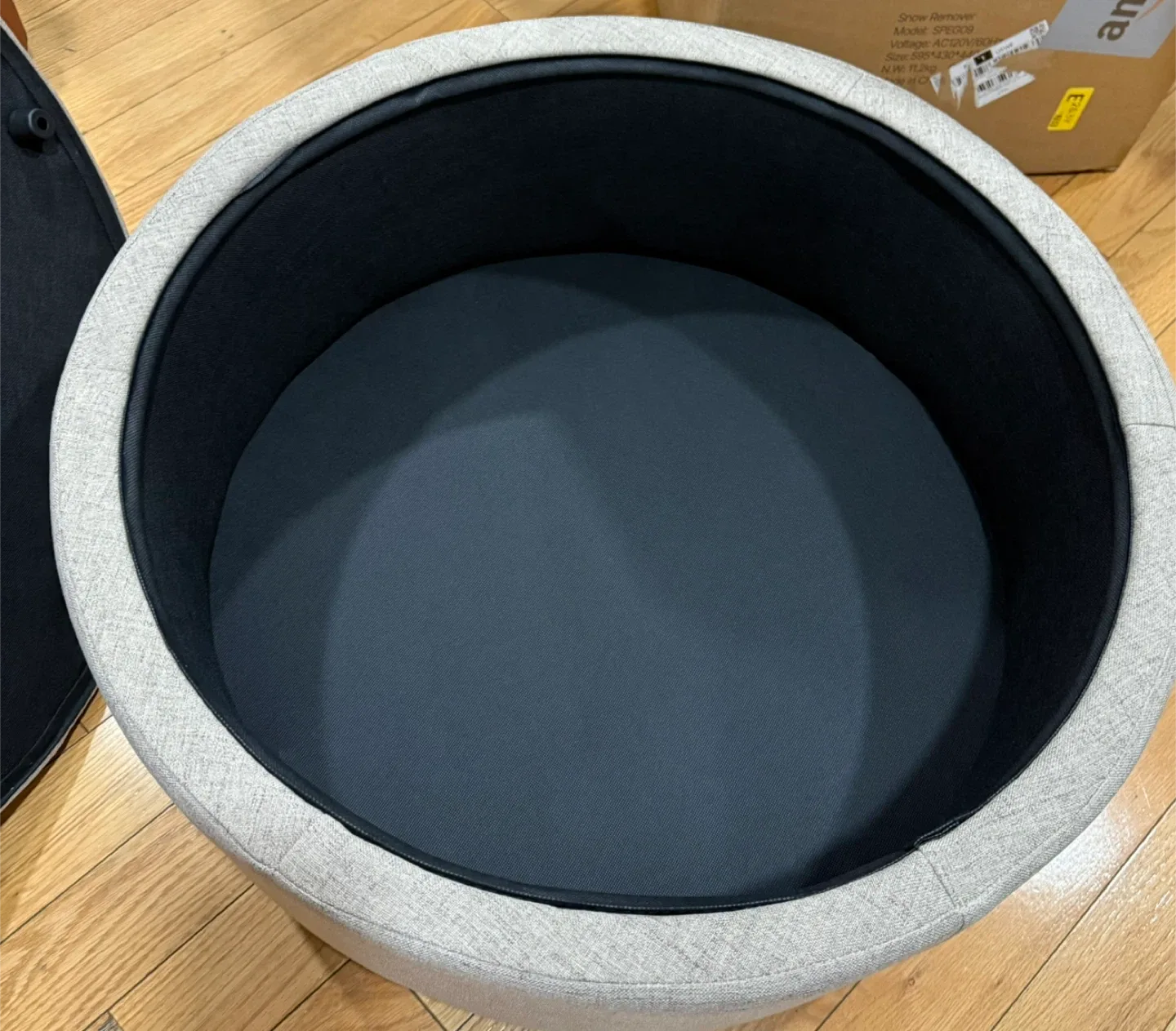 Homepop home Decor Round storage ottoman large image indicator(6)