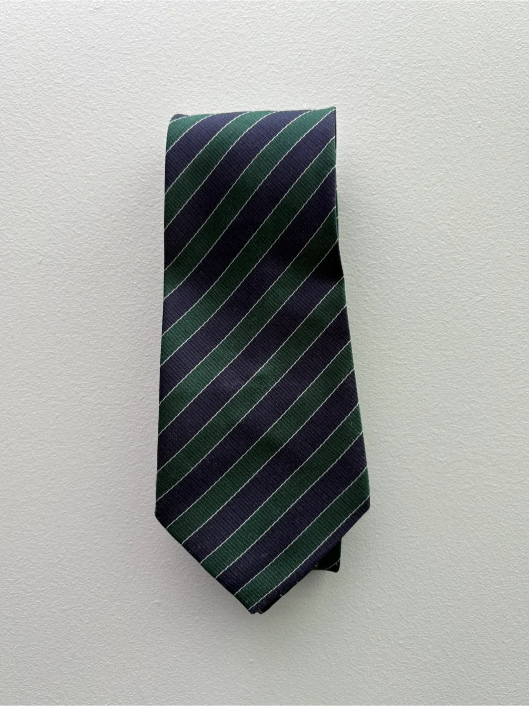 Striped Necktie - Green and Navy #Cleanout
