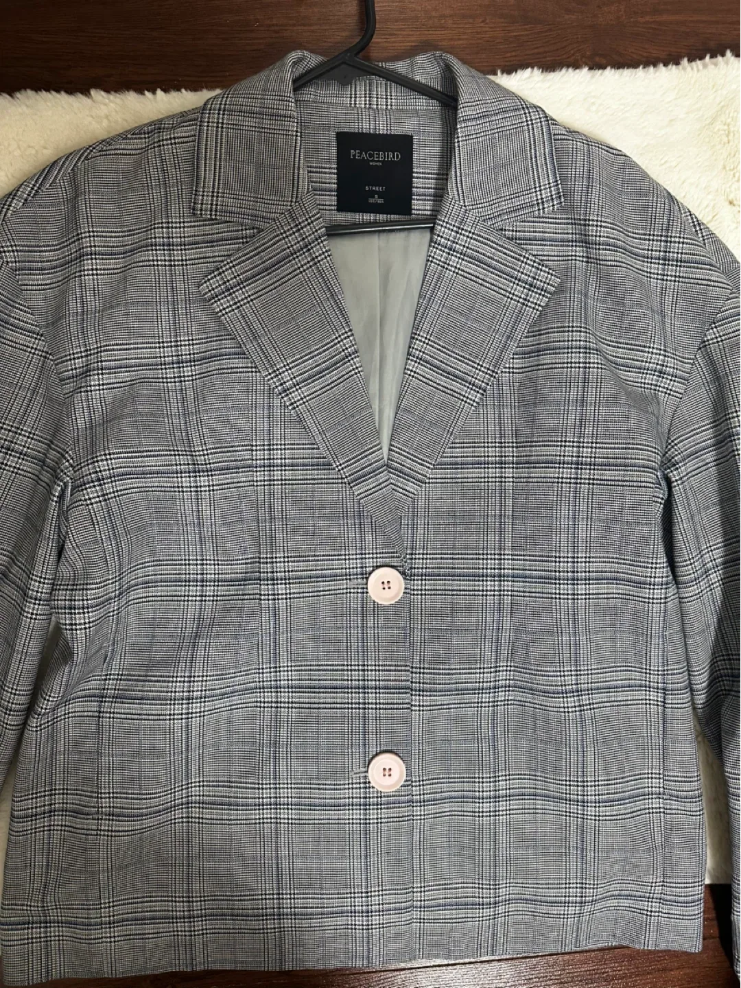 Peacebird Women's Plaid Blazer - Size S image indicator(2)