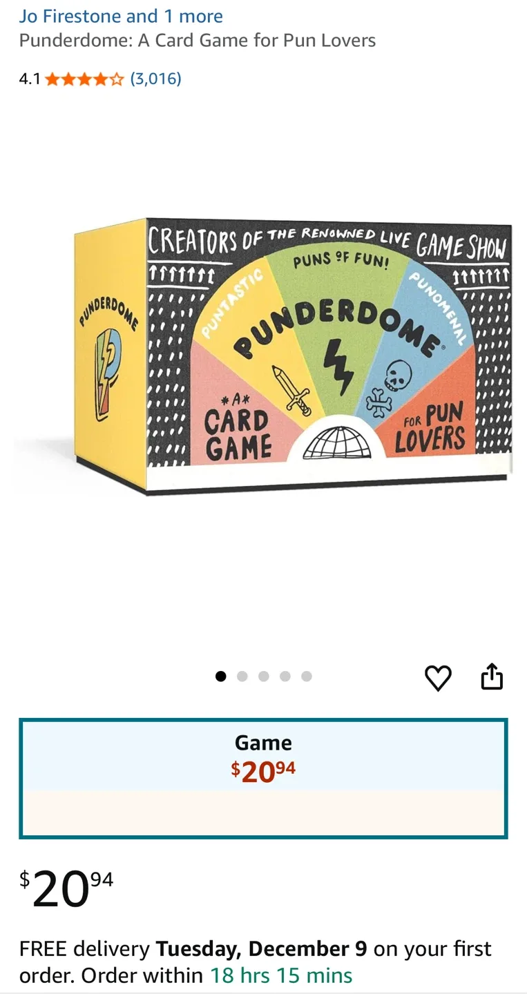 NEW Sealed Punderdome: A Card Game for Pun Lovers image indicator(10)