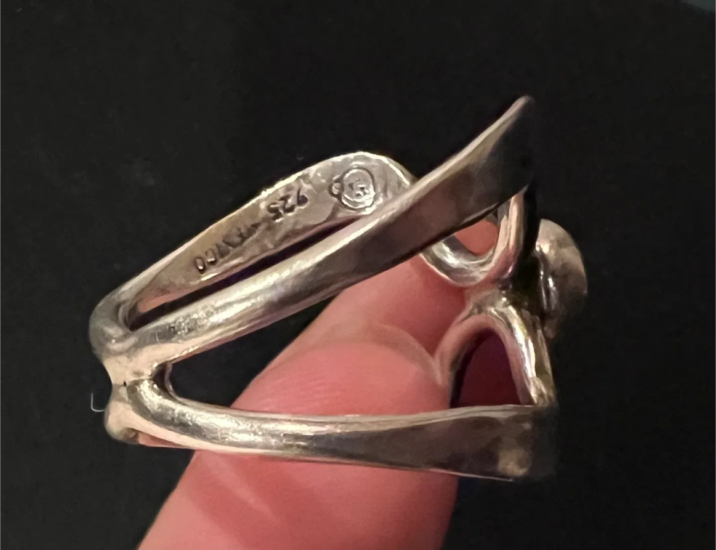 Vintage Sterling Silver Ring with Black Stone