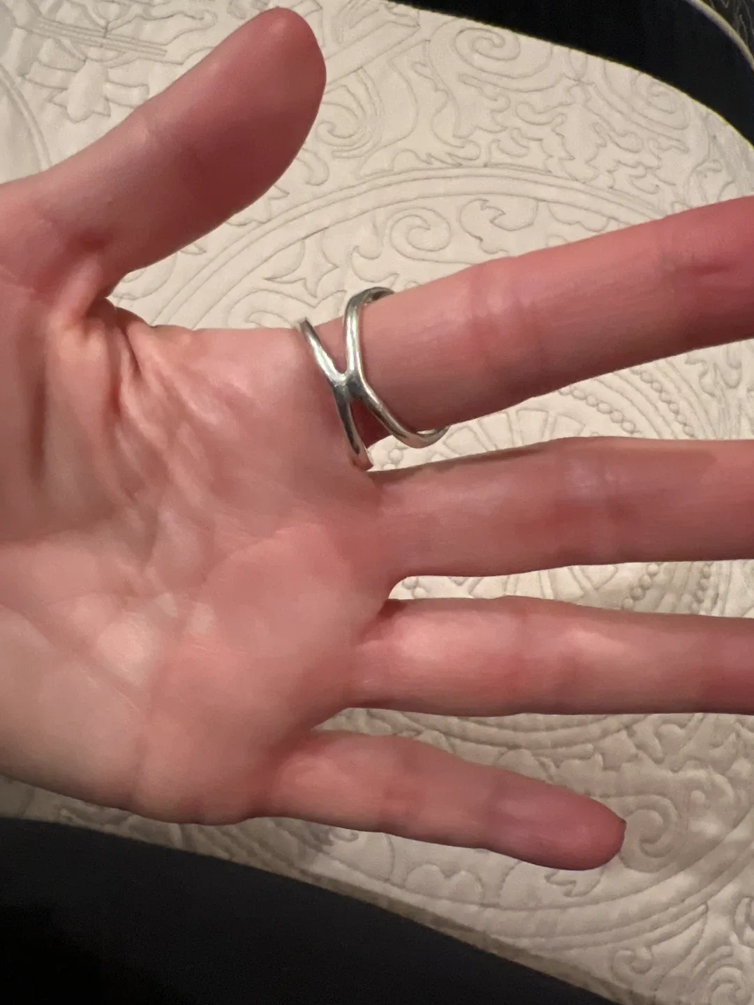 Vintage Sterling Silver Ring with Black Stone image indicator(3)