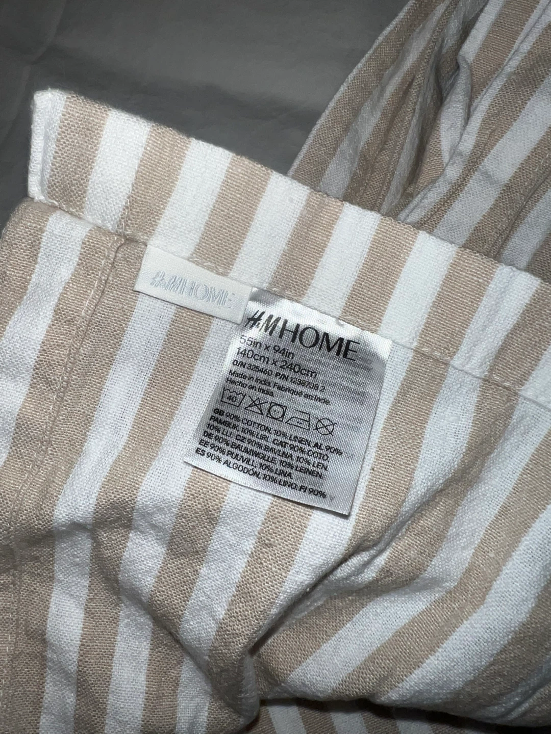 H&M Home Beige/White Striped Table Cloth 55x94 - photo 2