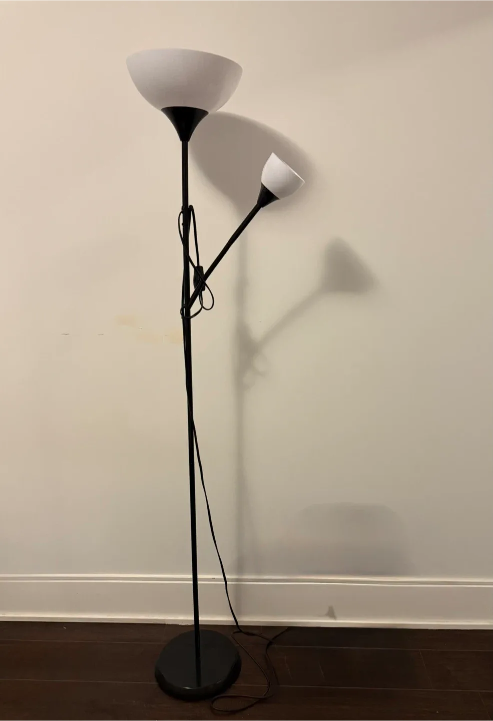 Black Floor Lamp with Reading Light