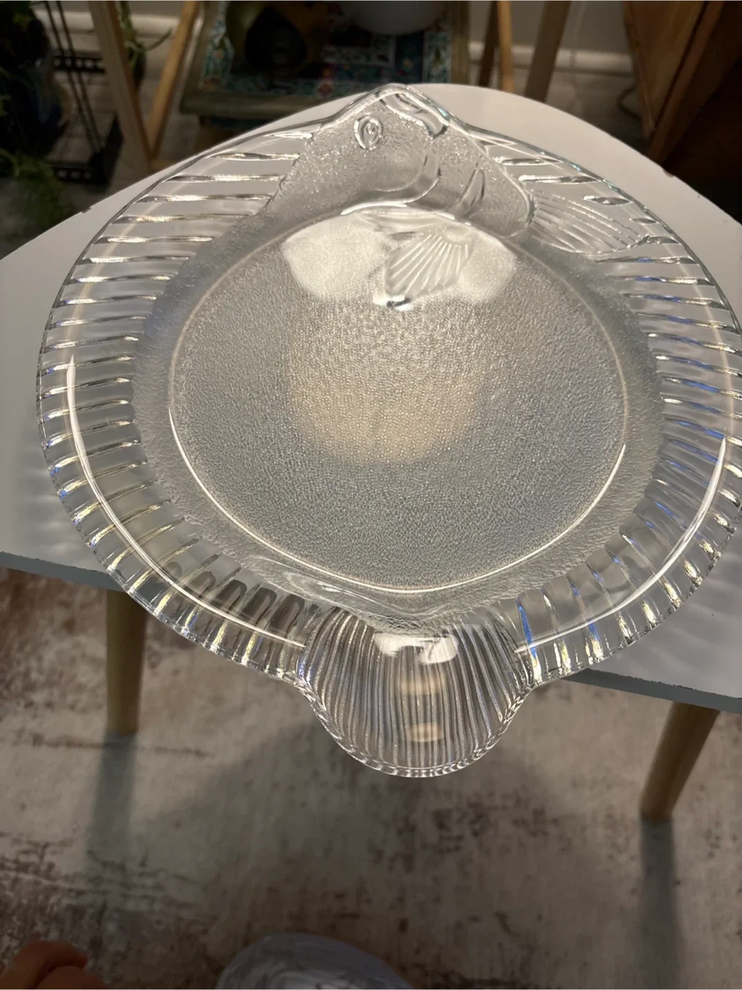 #cleanout Russian crystal Fish Shaped Glass Plate
