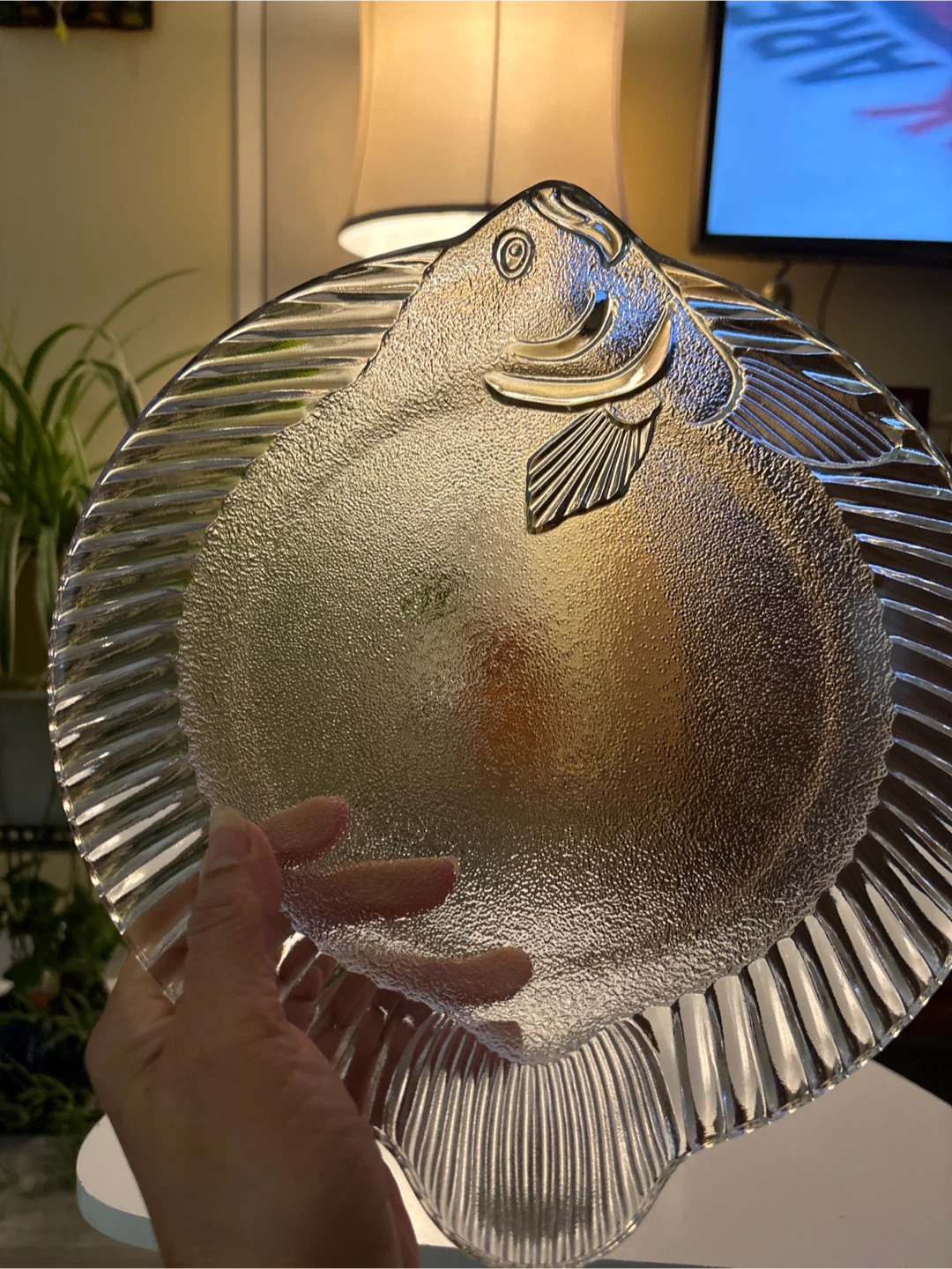 #cleanout Russian crystal Fish Shaped Glass Plate - photo 3