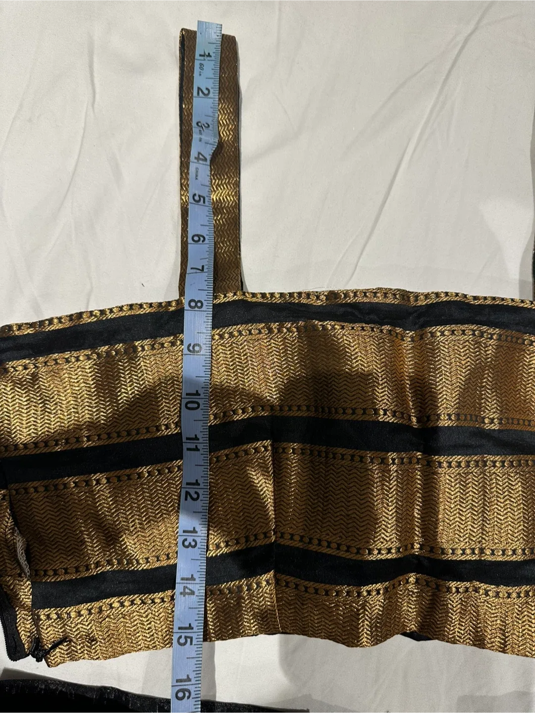 Crop top & pant - Gold & Black Striped Two-Piece Set image indicator(6)