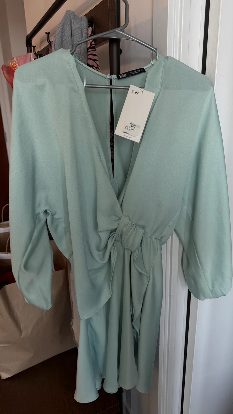 New! Zara Knotted Mini Dress - Size M