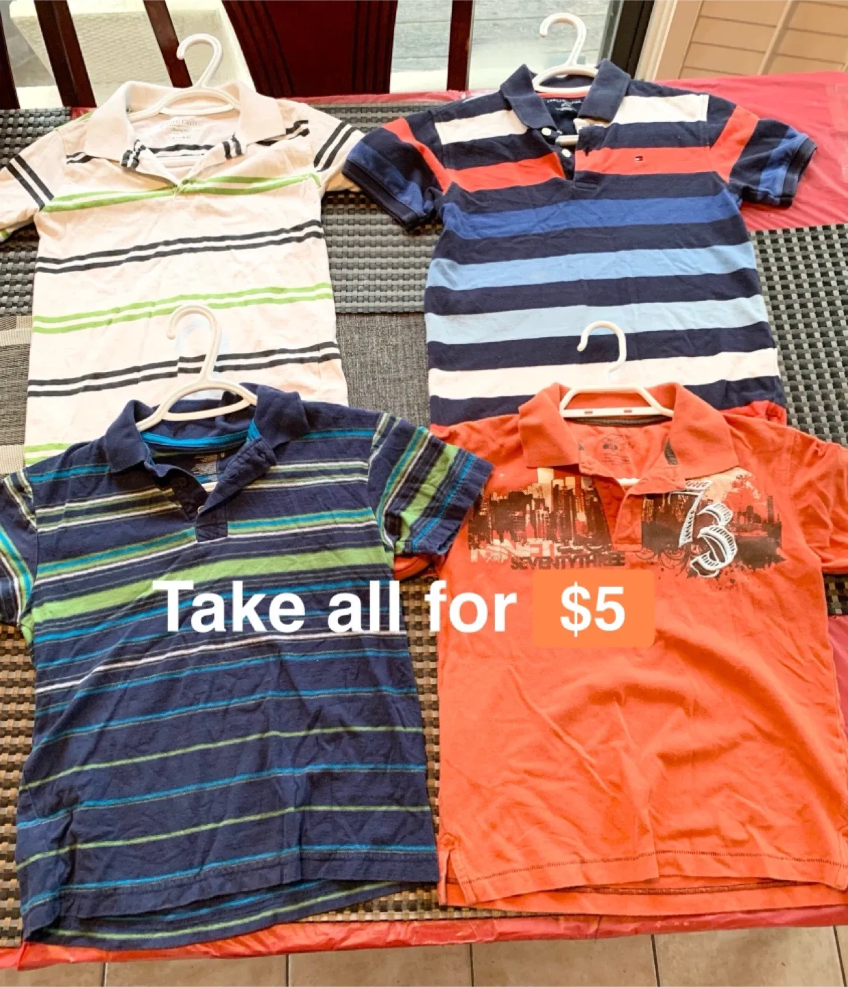 4 Youth Boys Short Sleeve Polo Shirts for $5