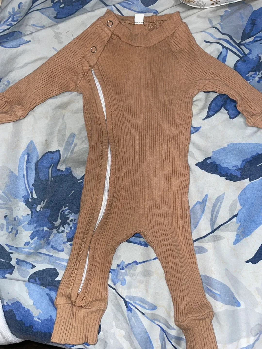 #Cleanout Brown Ribbed Baby Onesie