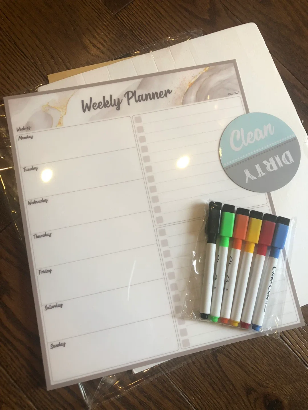 Weekly Planner Whiteboard with Markers #cleanout