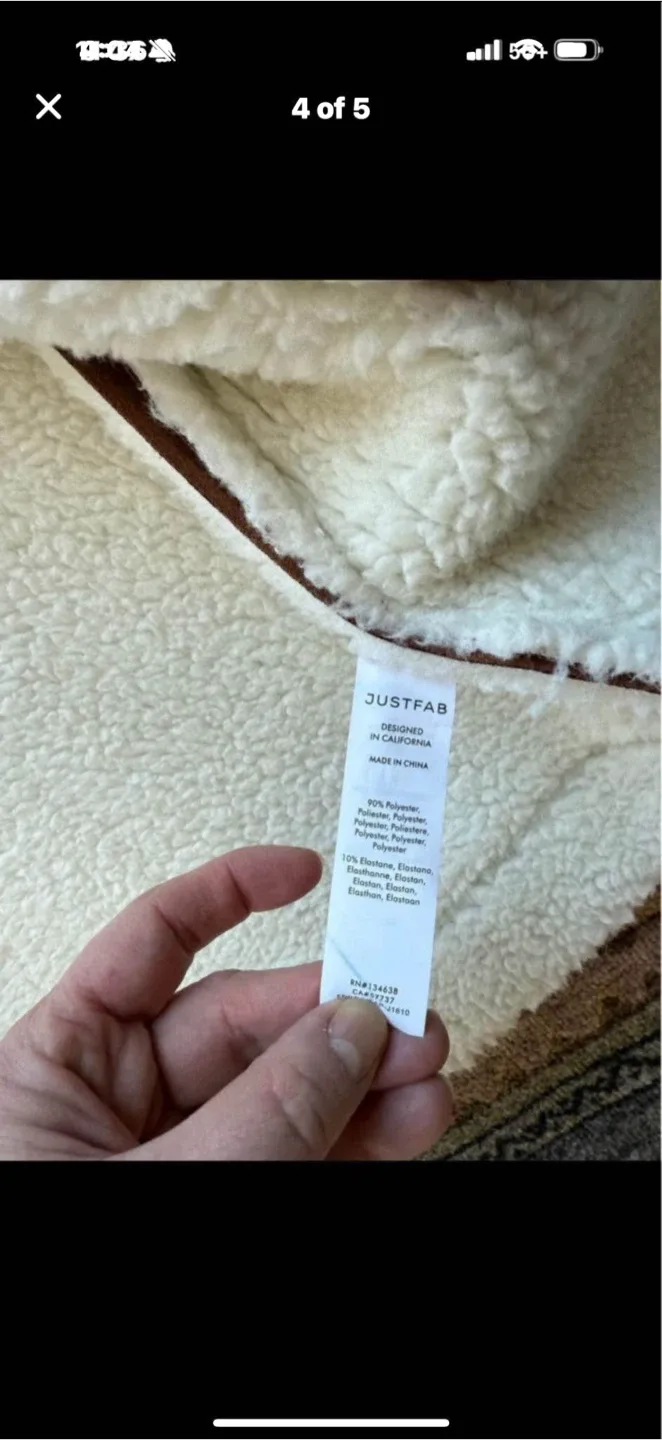 JustFab Brown Sherpa Vest - Size L image indicator(4)