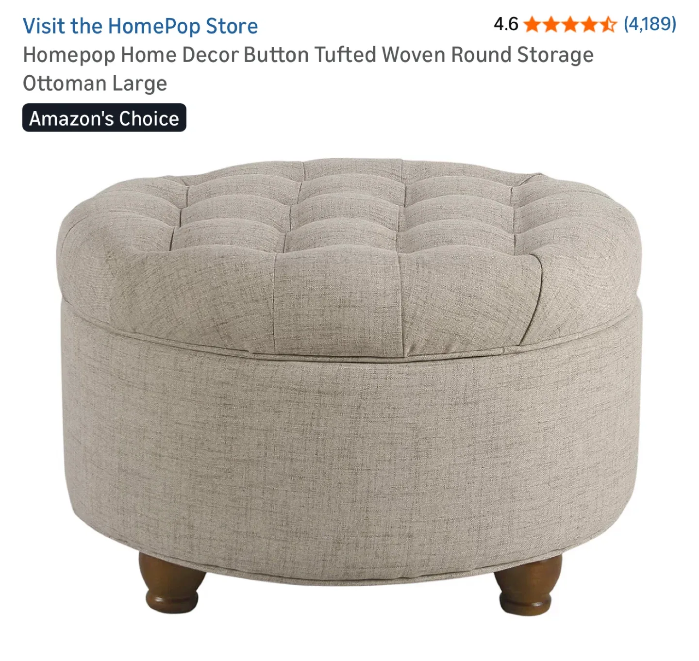 Homepop home Decor Round storage ottoman large image indicator(10)