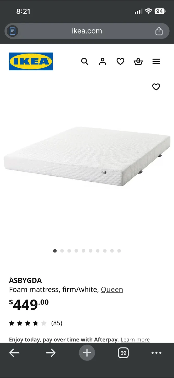 IKEA ÅSBYGDA Queen Foam Mattress - Firm/White